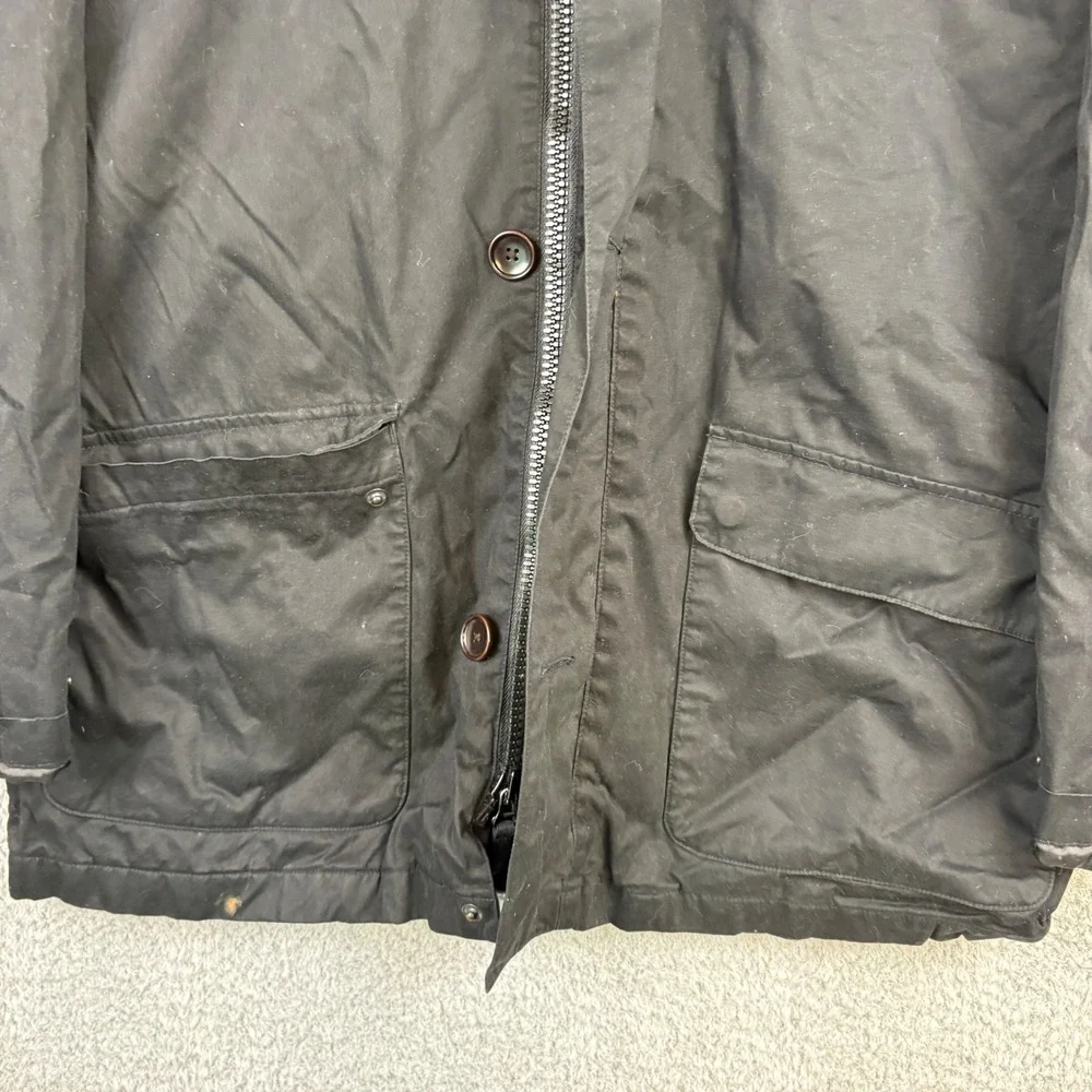 Polo Ralph Lauren Jacket Mens Large Black Cotton Field Coat Workwear Barn Y2K